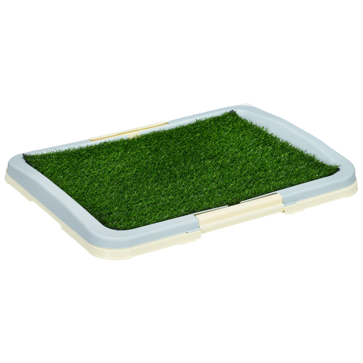 Toilette pour chien litière avec tapis en gazon artificiel plateau et panneau grillagé 63 x 48,5 cm-0