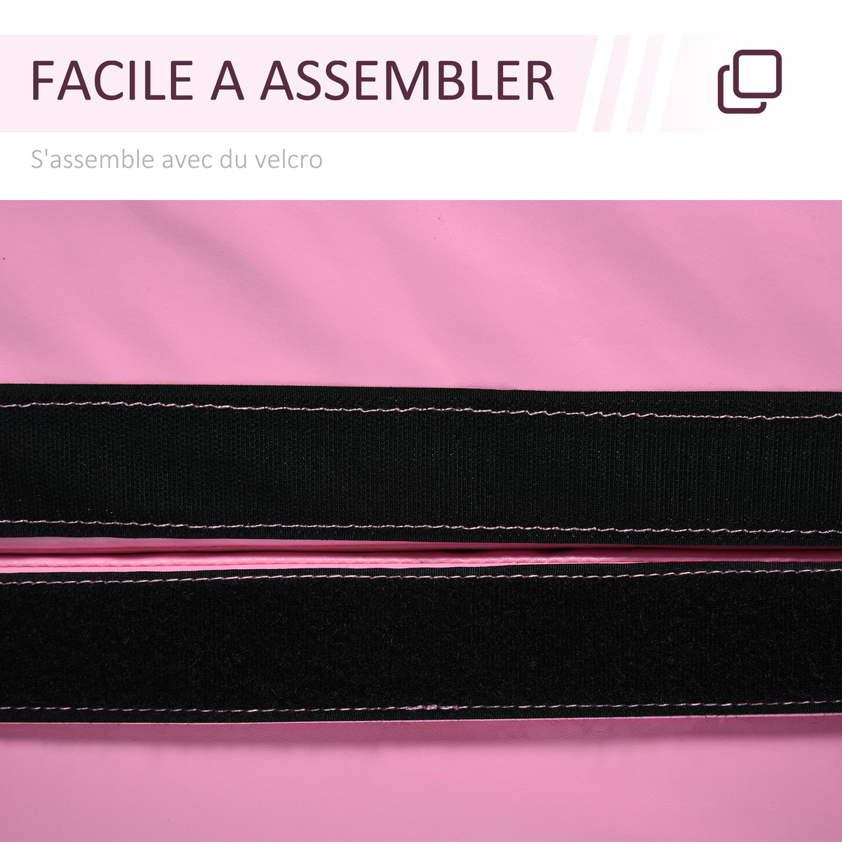 Tapis de Pole Dance Pliable - Tapis de Protection Ø 150 cm Épaisseur 5 cm - Revêtement Plastique Rose-4