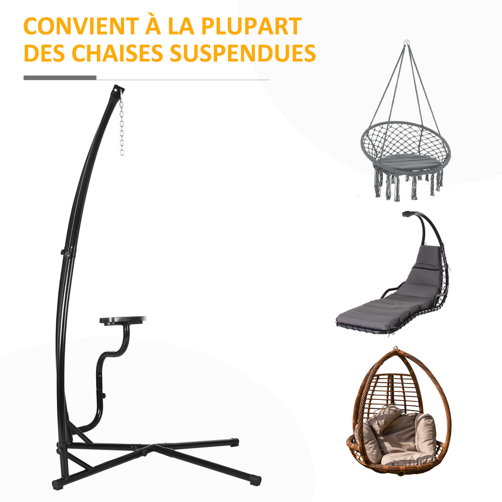 Support pour Fauteuil Suspendu - Pied Fauteuil Suspendu - Tablette réglable Incluse - max 120 Kg-6