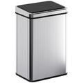 Poubelle à Capteur de 40L, Couvercle à Fermeture en Douceur, Poubelle de Cuisine Automatique Acier Inoxydable, Argenté-0