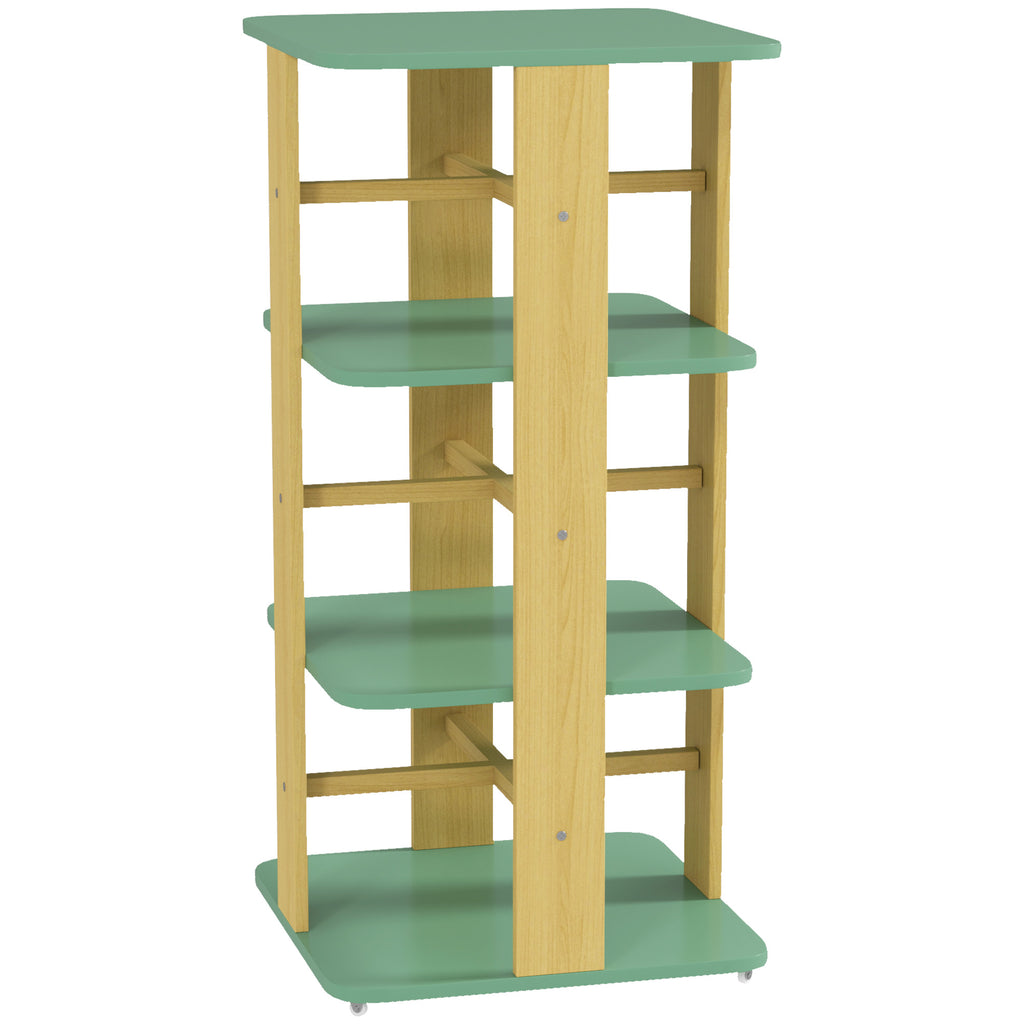 Bibliothèque enfant avec roulettes, rangement livre enfant 3 niveaux pour salle de jeux, chambre d'enfant, vert-0