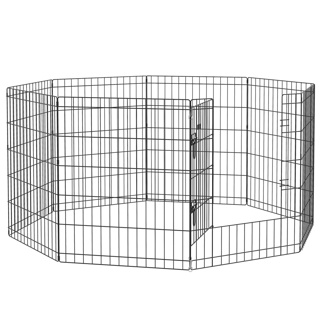 Parc enclos modulable pour chiens lapins rongeurs clôture pour petits animaux intérieur et extérieur 61 x 76 cm noir-0