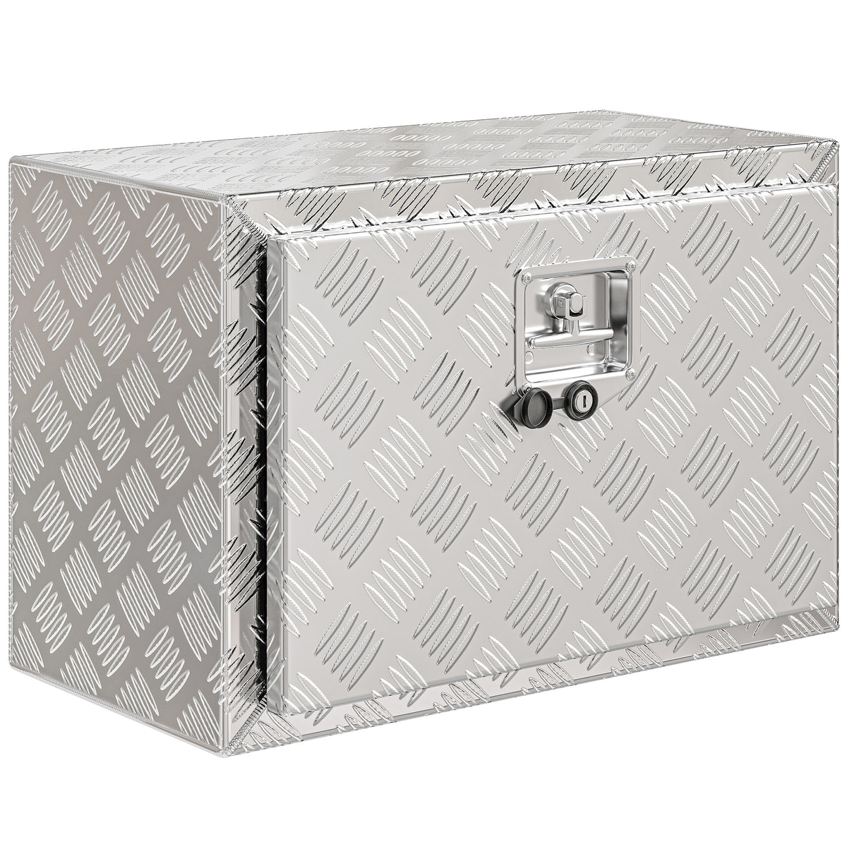 Boîte à outils pour camion en aluminium, 60,9 x 35,5 x 40,6 cm, coffre de rangement 76 L avec serrure et clés, argent-0