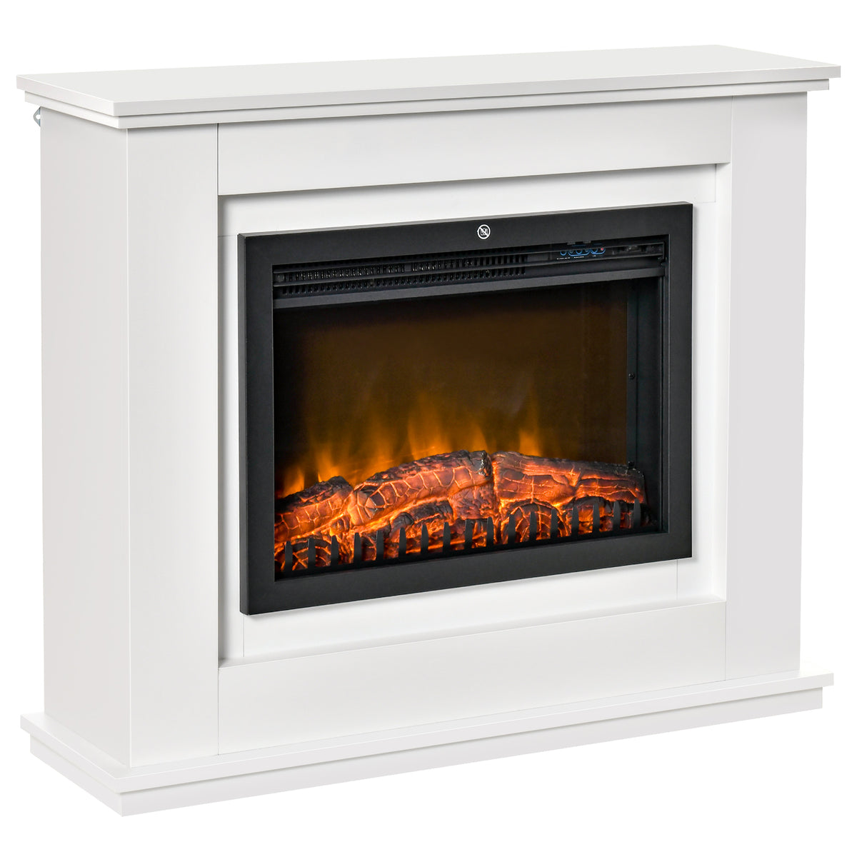 Cheminée électrique Grande Taille 2000 W Effet Flammes LED minuterie température luminosité réglables télécommande fournie Blanc-0