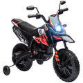 Moto électrique enfants sous licence Aprilia avec 2 moteurs 12V, roues d'entraînement, lumière LED, musique - rouge-0
