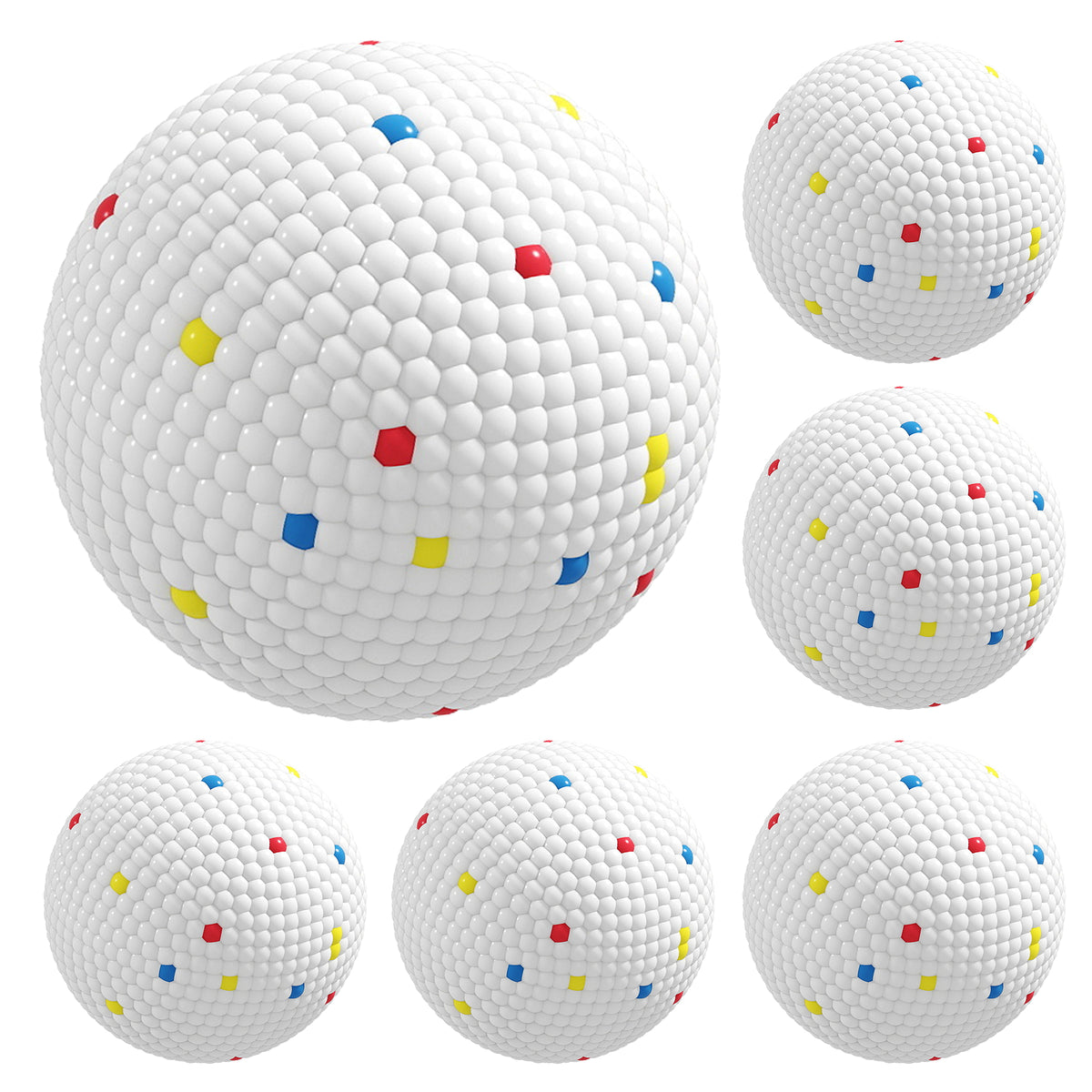 Lot de 6 Balles pour Chien en ETPU Compatibles avec Lanceur Automatique Flottantes et Rebondissantes Ø 58 mm Blanc-0