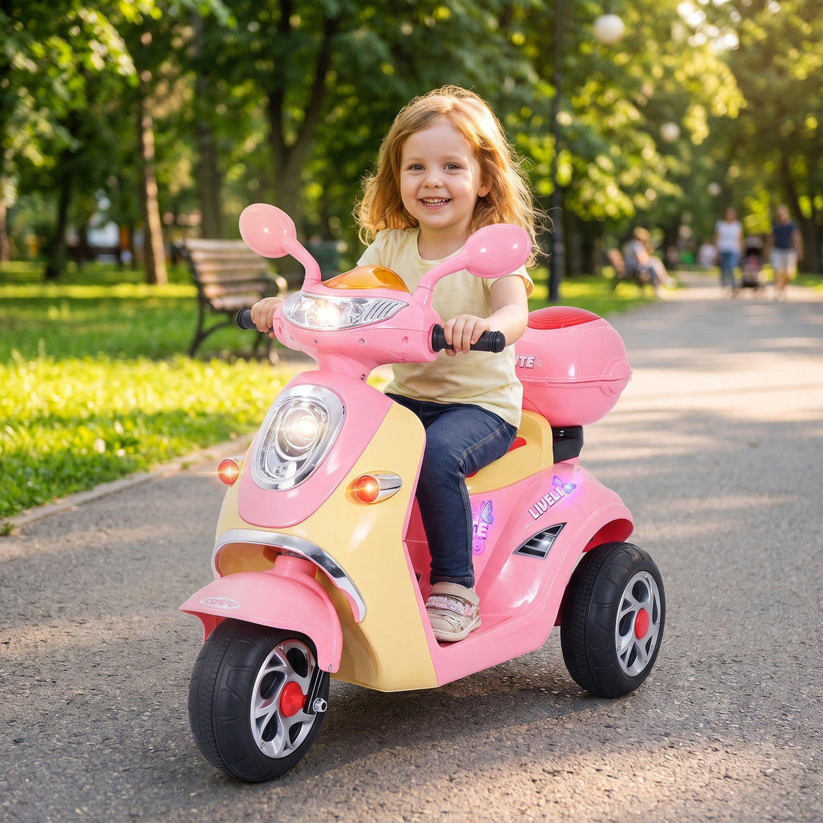 ® Scooter électrique pour Enfant 3 Ans 6 V Métal + polypropylène 108 x 51 x 75 cm Rose/Blanc-1