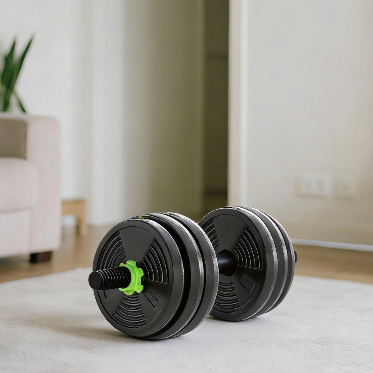 Kit haltères musculation haltères réglables 20 kg 3 en 1, ensemble de poids réglable avec barre d'extension noir-1