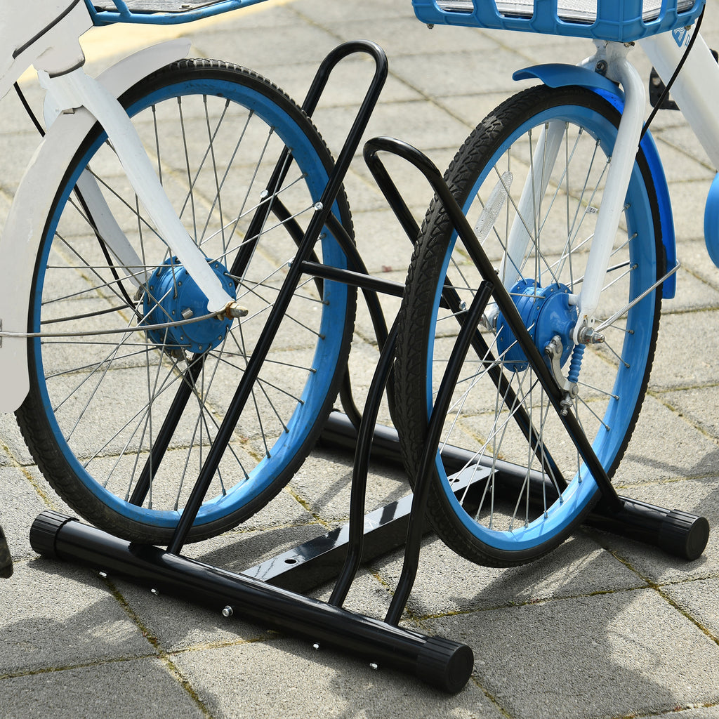 Râtelier 2 vélos modulable dim. 54L x 60l x 57H cm acier époxy noir-1