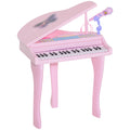 Piano à Queue électronique 37 Touches Multifonctions avec Micro Haut Parleur Rose-0