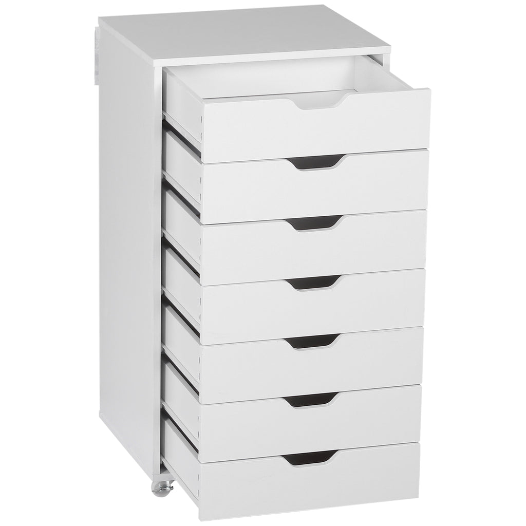 Caisson de bureau à roulette meuble rangement bureau avec 7 tiroirs organisateur pour documents, format A4 ou lettres-7