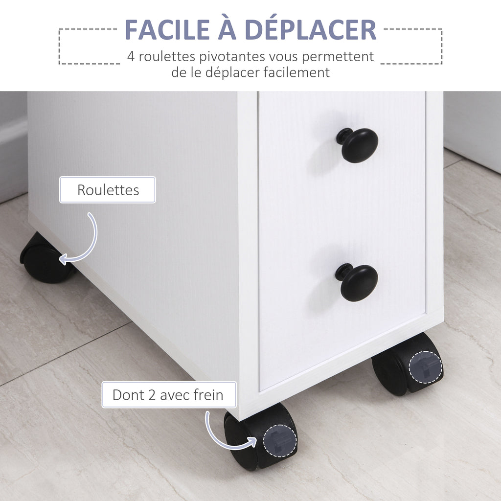 Porte-Papier Toilette 3 Niveaux avec Sortie Intégrée, Panneaux de Particules Aspect Blanc-4