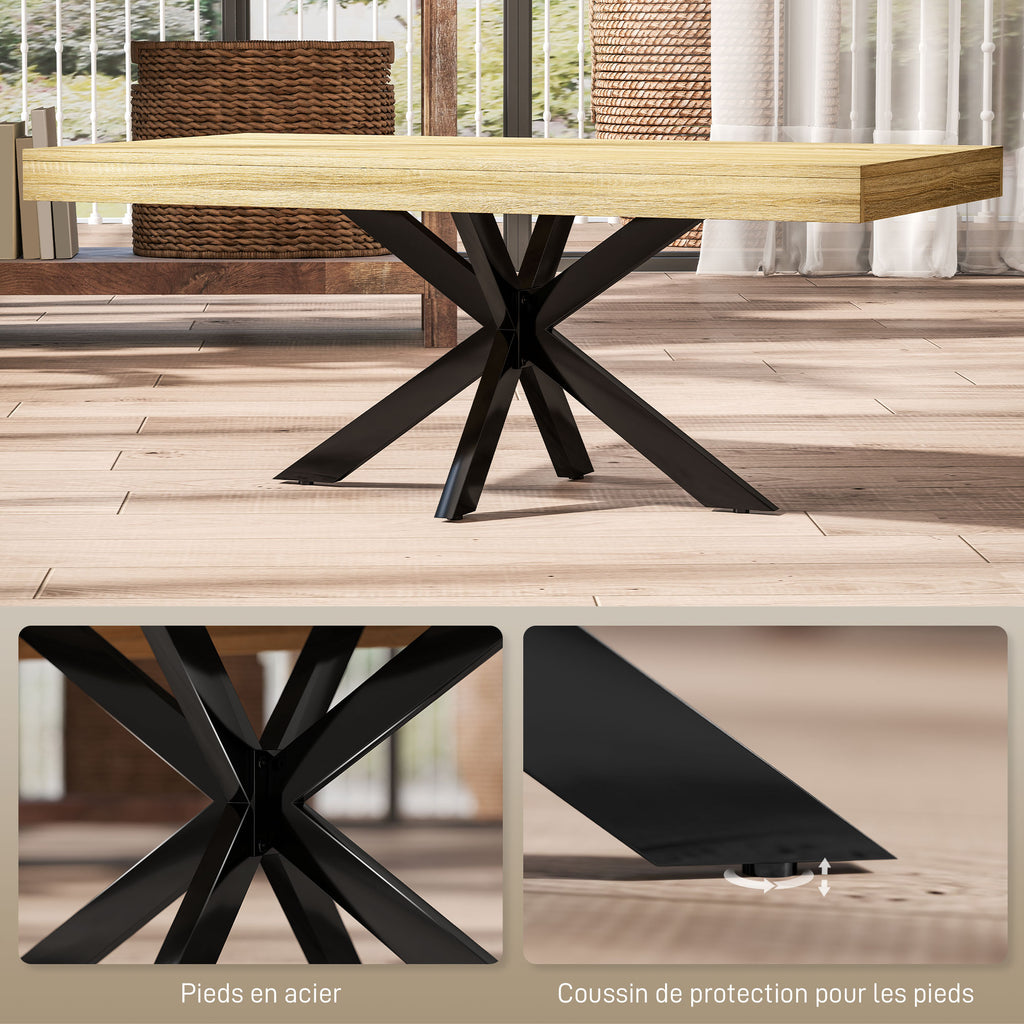 Table Basse rectangulaire table d'appoint Style Industriel en métal Noir et Plateau aspect Bois - dim. 110 x 60 x 45cm-4