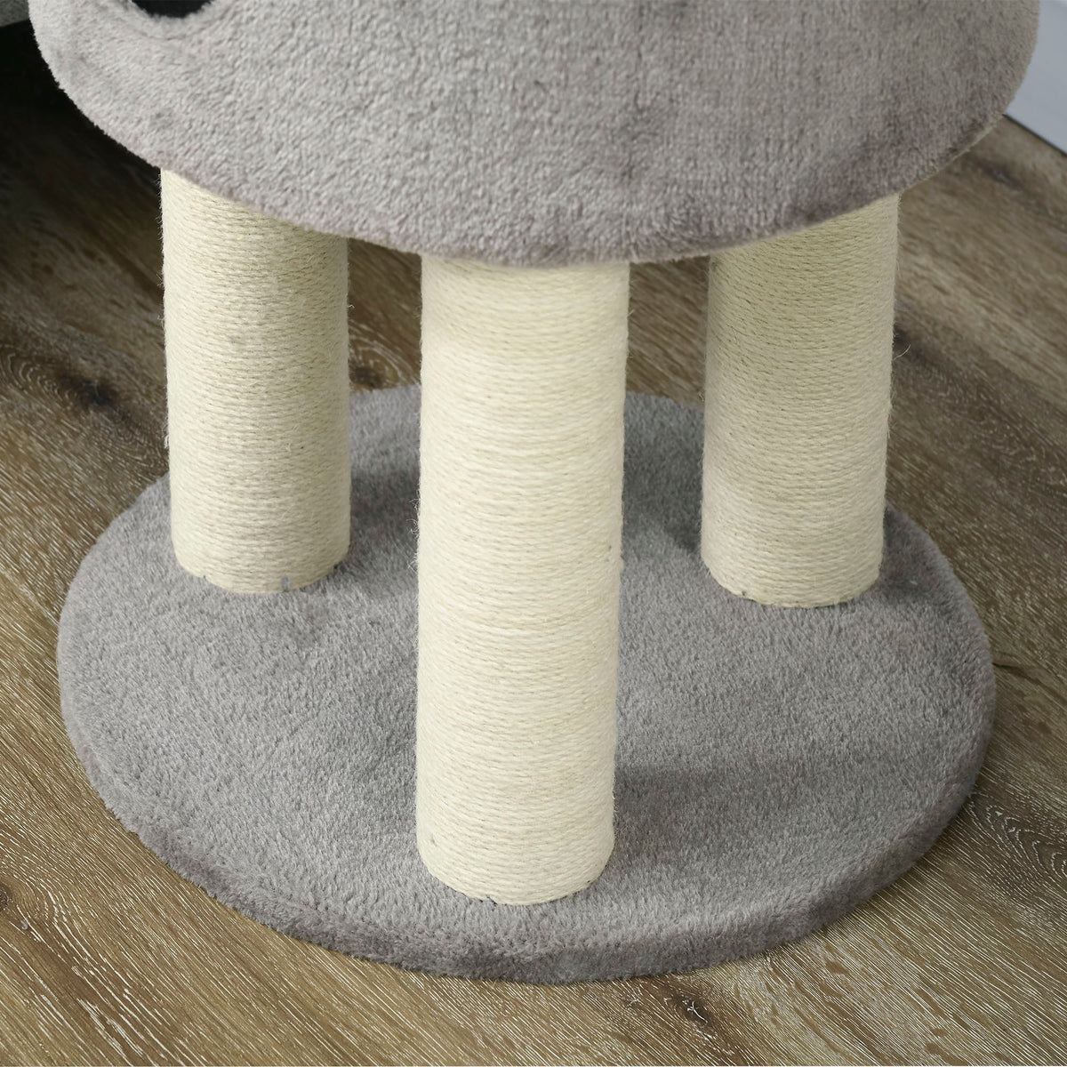 Arbre à chat griffoirs grattoirs sisal naturel arbre à grimper niche plate-forme en peluche hauteur 103 cm gris-7