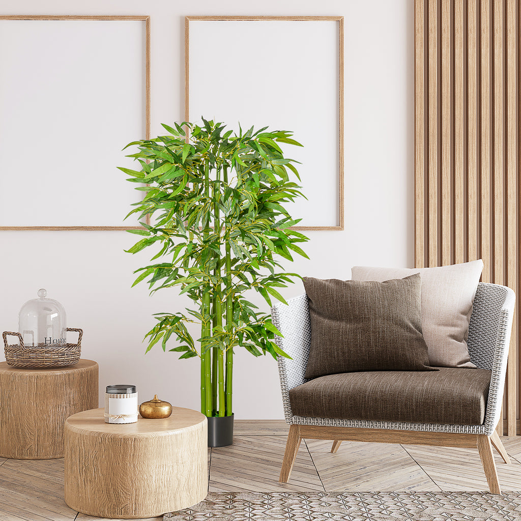 Bambou Artificiel XL 1,60H m 975 Feuilles denses réalistes Pot Inclus Noir Vert-9