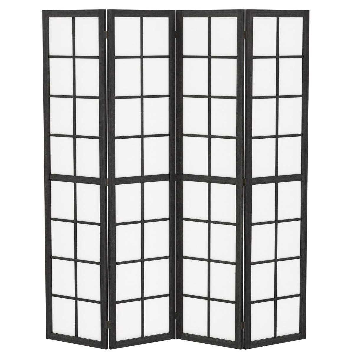 Paravent interieur pliable 4 panneaux 160 x 170 cm séparateur de pièce pour salon chambre à coucher maison, noir-0