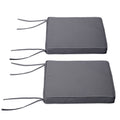 Lot de 2 Coussins de chaise de jardin Coussin chaise extérieur Coussins d'assise déhoussables Rembourrage 5 cm Tissu Polyester dim. 45L x 45l cm Gris foncé-0