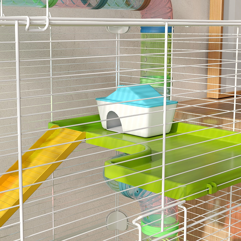 Grande cage pour hamsters cage pour rongeur 5 niveaux avec tunnels abreuvoir roue maisonnette échelles-8