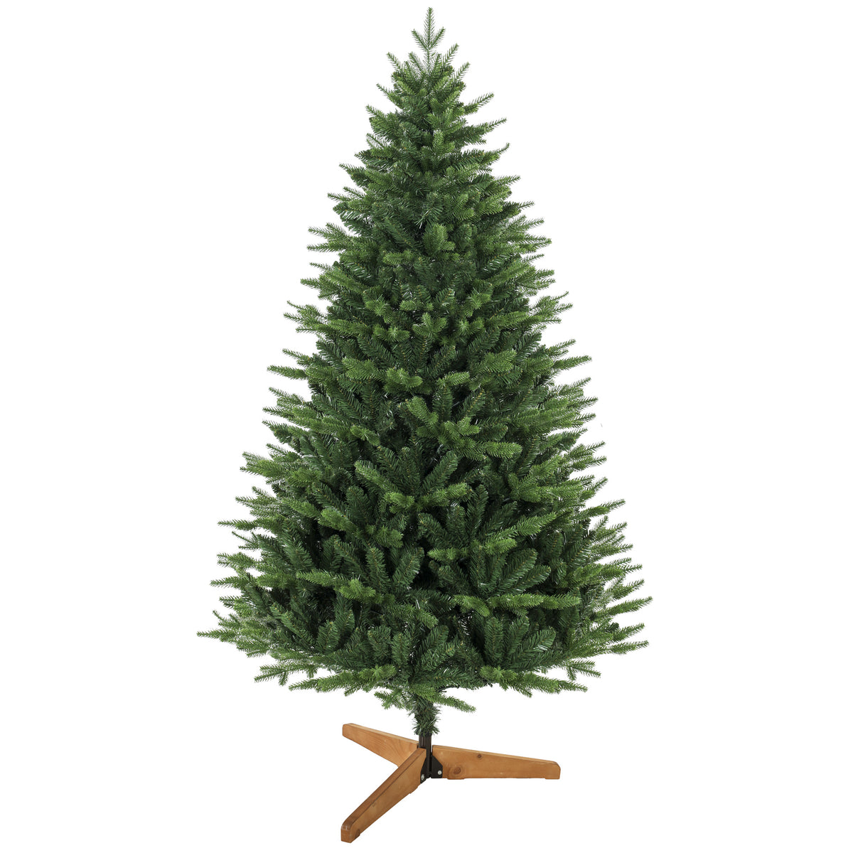 Sapin de Noël Artificiel 180 cm, Arbre de Noël avec 889 Pointes de Branches Articulées Réalistes, Support en Bois, Vert-0