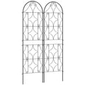 Support pour plantes grimpantes avec motif lot de 2 treillis de jardin pour vigne fleurs légumes métal 50 x 180 cm noir-0