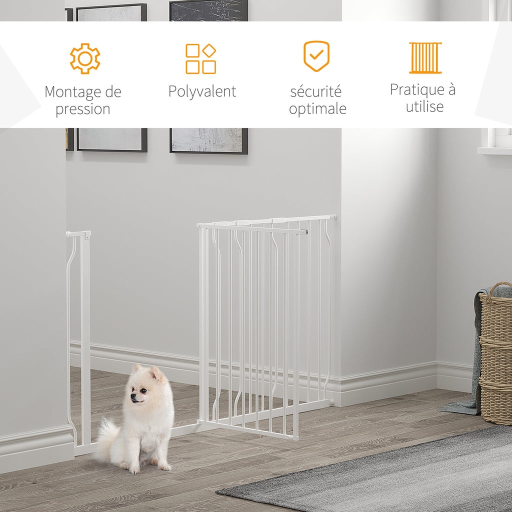 Lot de 2 barrières de sécurité barrière pour animal domestique longueur réglable escaliers couloirs portes sans perçage-5