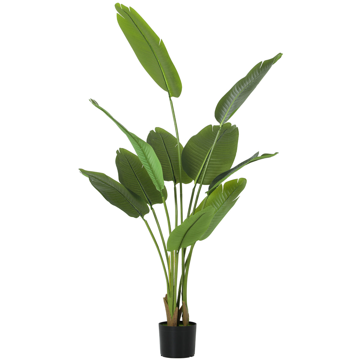 Plante artificielle intérieure 160 cm, arbre artificiel avec pot en plastique et terreau floqué, vert-0
