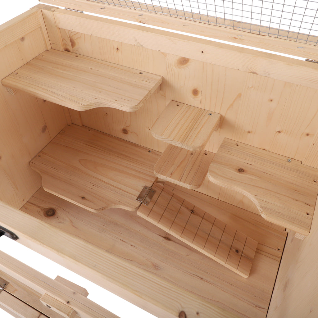 Cage pour hamsters souris petits rongeurs multi-niveaux 5 étages 10 plateformes bois de pin 60 x 40 x 120 cm-6