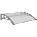Auvent de Porte d'Entrée, Toit Marquise de Porte Extérieur en Polycarbonate et Aluminium Résistant 100x75cm, Transparent-0