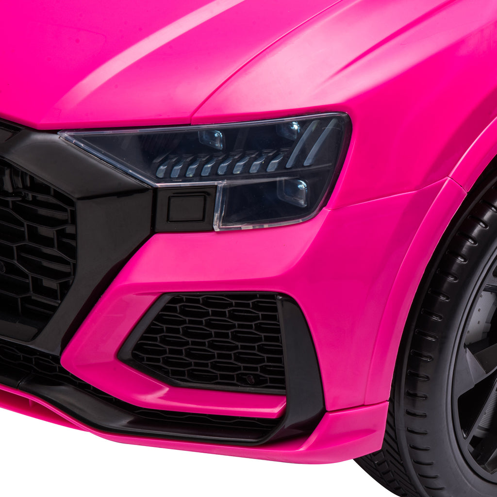 Voiture électrique enfants sous licence Audi RS Q8, véhicule électrique avec télécommande, USB, Bluetooth, rose-9