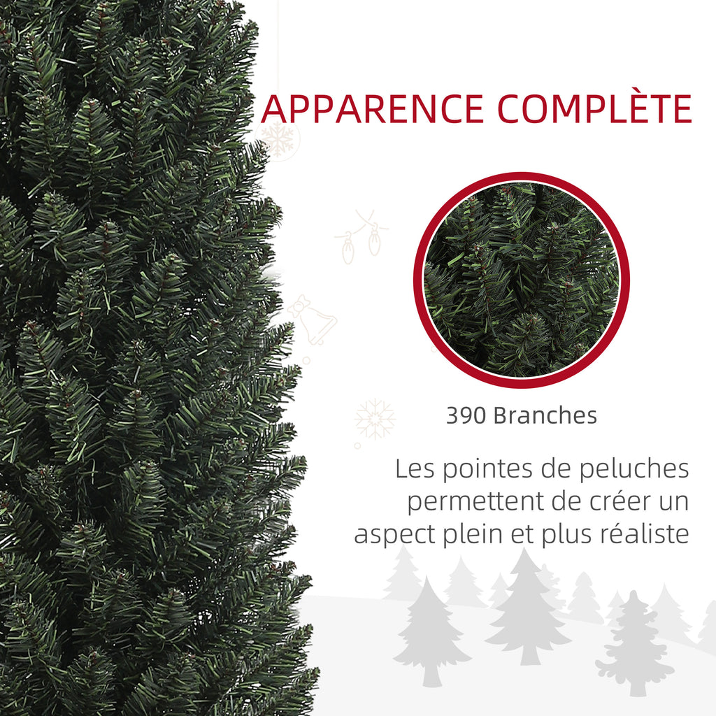Sapin de Noël artificiel, arbre de Noël, base en acier, 390 branches épines, décoration de Noël, Ø 55 x 195H cm, vert-4