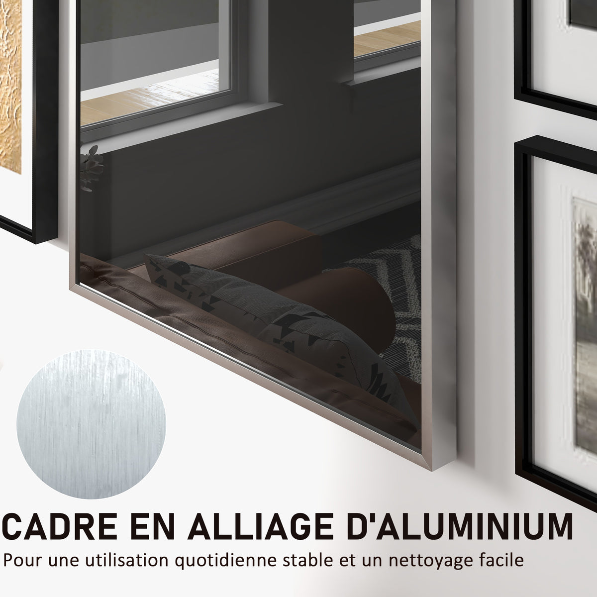 Frame box T-frame cadre aluminium pour maillot porte acrylique doublure interne feutre 70 x 90 cm-6