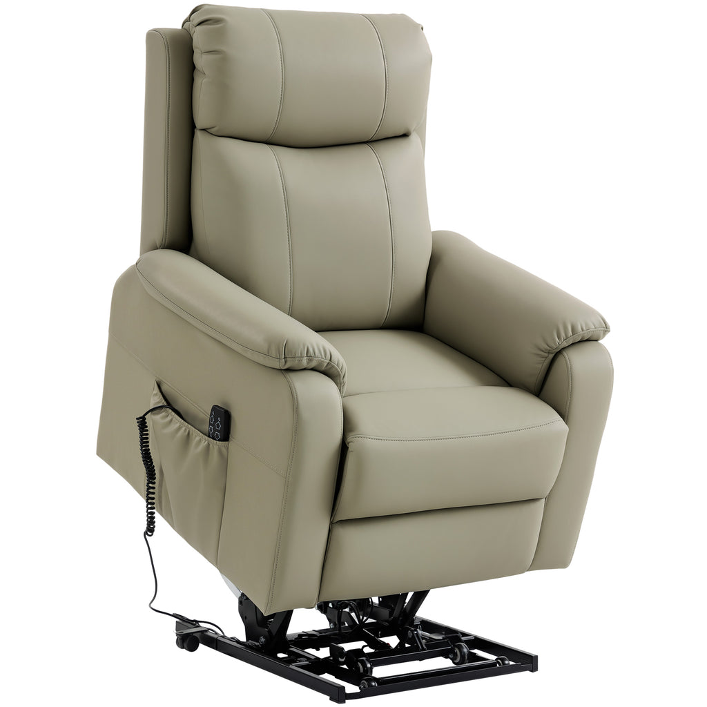 Fauteuil releveur électrique, fauteuil relax électrique, double moteur, dossier inclinable, 87x96x105cm, crème-0