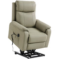 Fauteuil releveur électrique, fauteuil relax électrique, double moteur, dossier inclinable, 87x96x105cm, crème-0