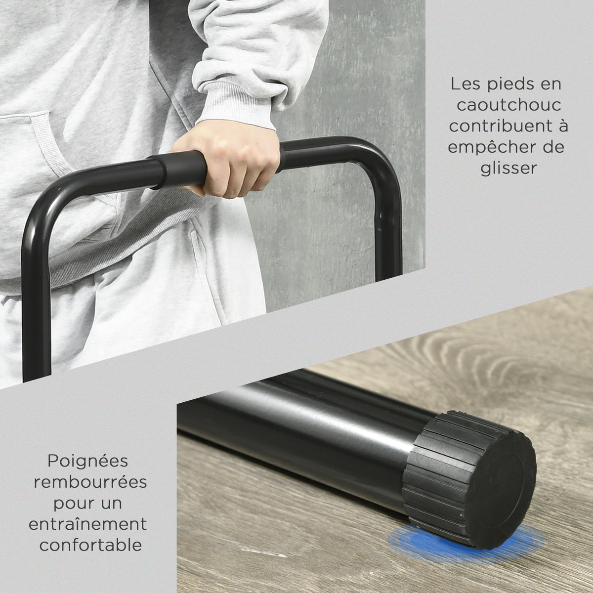Dips Barre Parallèle Station de Musculation en Acier, Hauteur et Espacement Réglables, 90-102x65x80-90cm, Noir-6