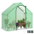 Serre de jardin PE, serre de balcon, bâche renforcée, châssis en acier, porte zippée enroulable, pour légumes plantes, intérieur et extérieur, 180 x 100 x 168 cm, vert-0