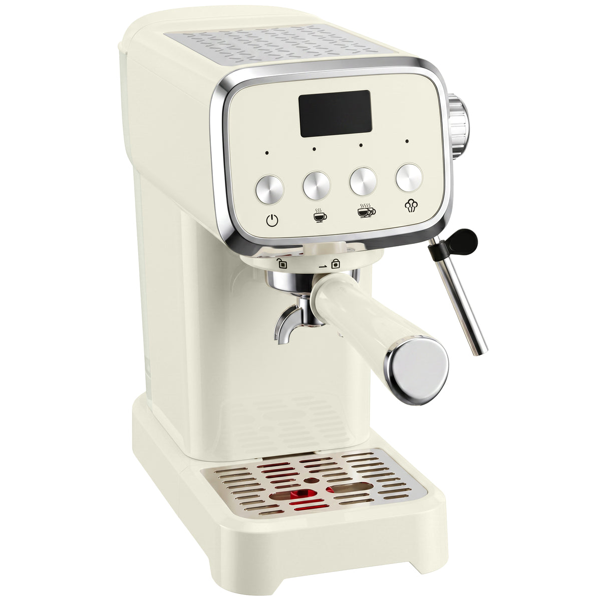 Machine à Expresso avec Buse Vapeur à Mousse de Lait, Cafetière 20Bars, Réservoir d'Eau Amovible 1,2 L, Crème-0