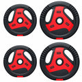 Disques de Poids 30 kg avec 3 Poignées, Disques d'Haltères 5/10 kg, Finition PP, Trous de Ø 25mm, Rouge-0