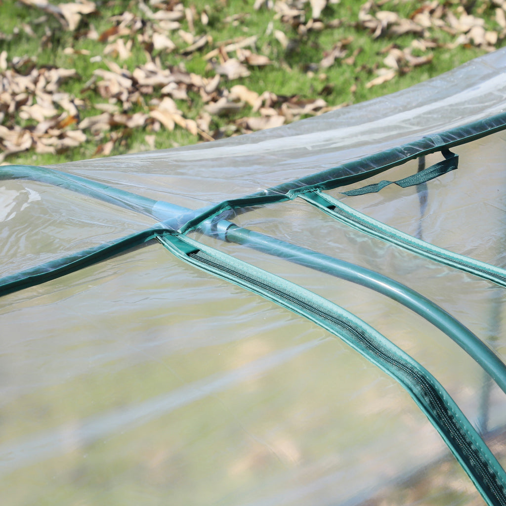 Mini Serre de Jardin, Mini Serre Tunnel, Serre à Tomates 3,5L x 1l x 0,8H m, Acier, PVC Anti-UV, 3 Fenêtres-8