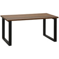Table basse rectangulaire table de salon style industriel pied métal et plateau aspect bois 100 x 60 x 50 cm-0