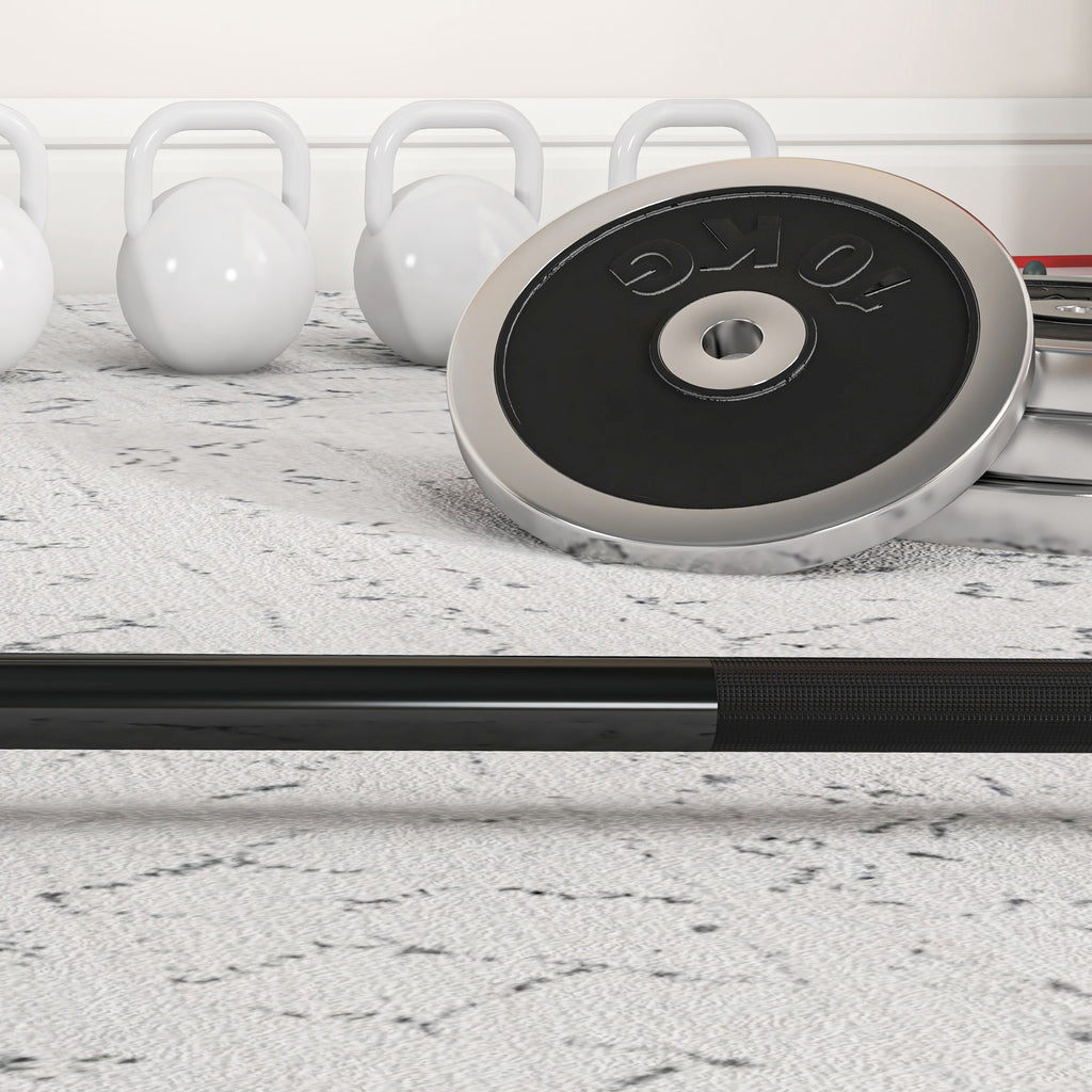 Barre d'haltères en acier 180 cm Ø50 mm avec 2 pinces Charge 200 kg Barre de musculation pour disques Ø5 cm Fitness-8
