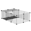 Enclos pour petits animaux parc pour lapins, cochons d'Inde et rongeurs modulable, noir-0