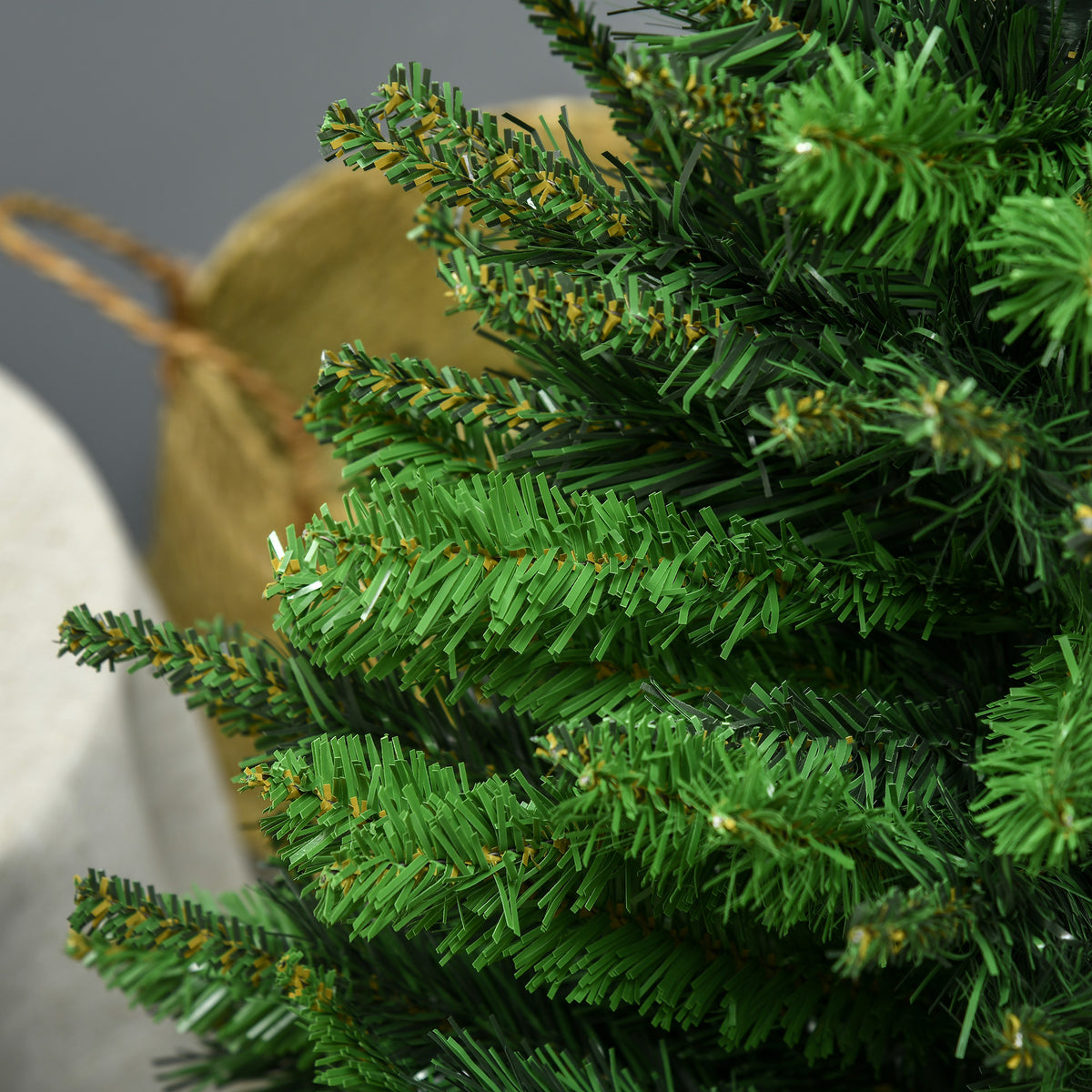 Sapin de Noël artificiel avec 310 branches support en acier socle pliable en acier hauteur 120 cm vert-8