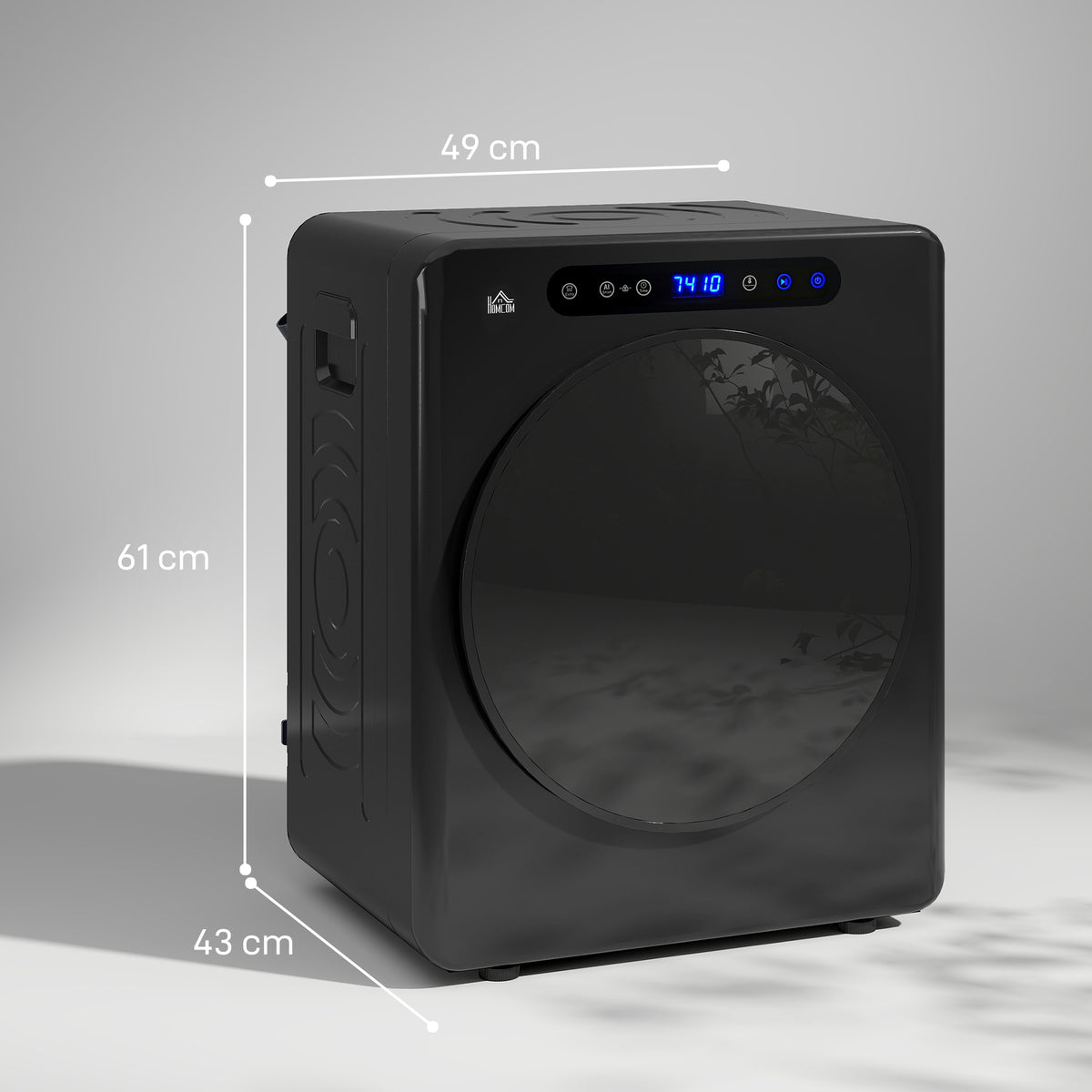 Sèche linge à évacuation, sèche-linge électrique 1000 W 3 Kg, modes Extra Dry et ECO, minuterie, acier inoxydable, noir-2