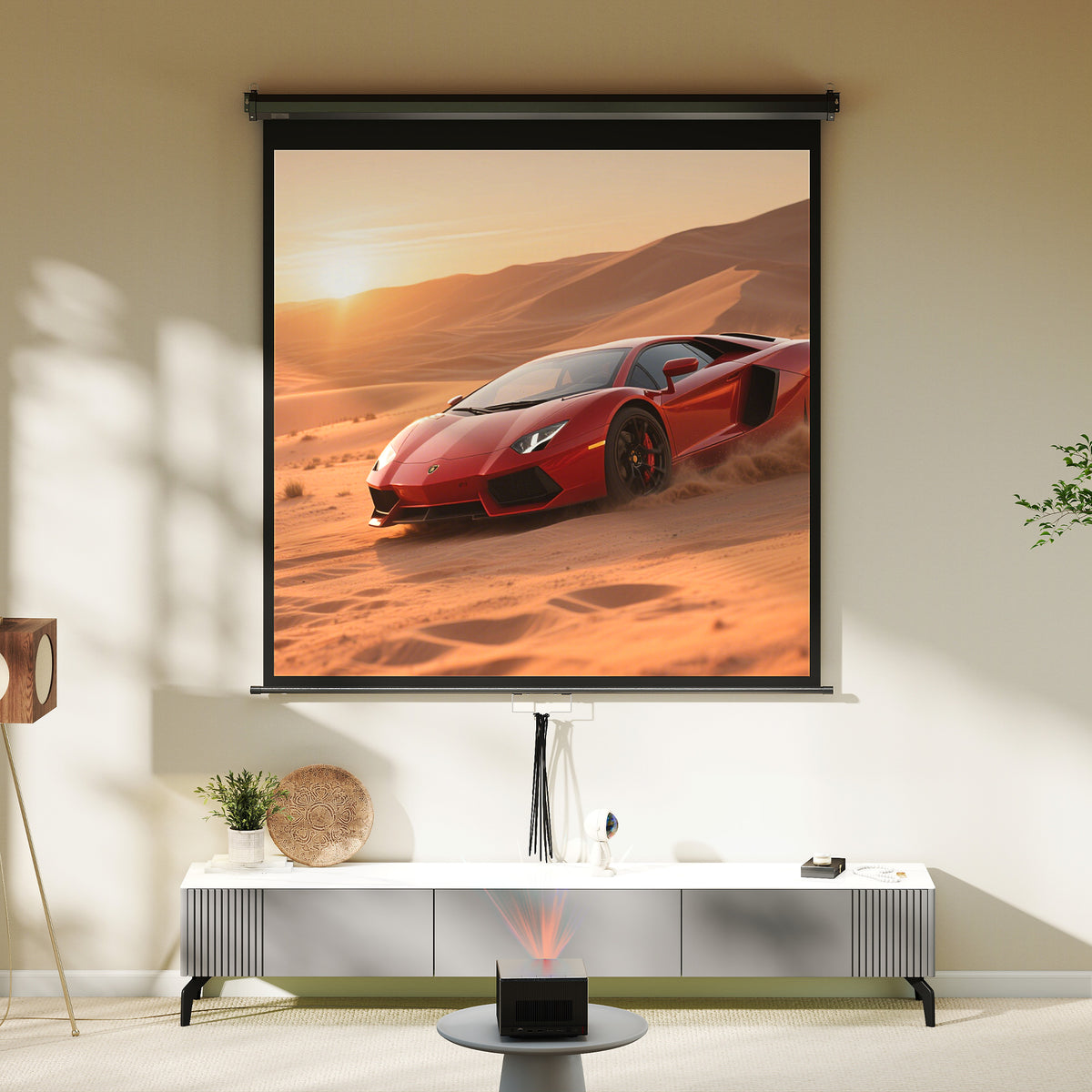Écran de projection TV et Home Cinema de 85 Pouces vidéo projecteur 1:1 4K HD, 146L x 146H cm-6