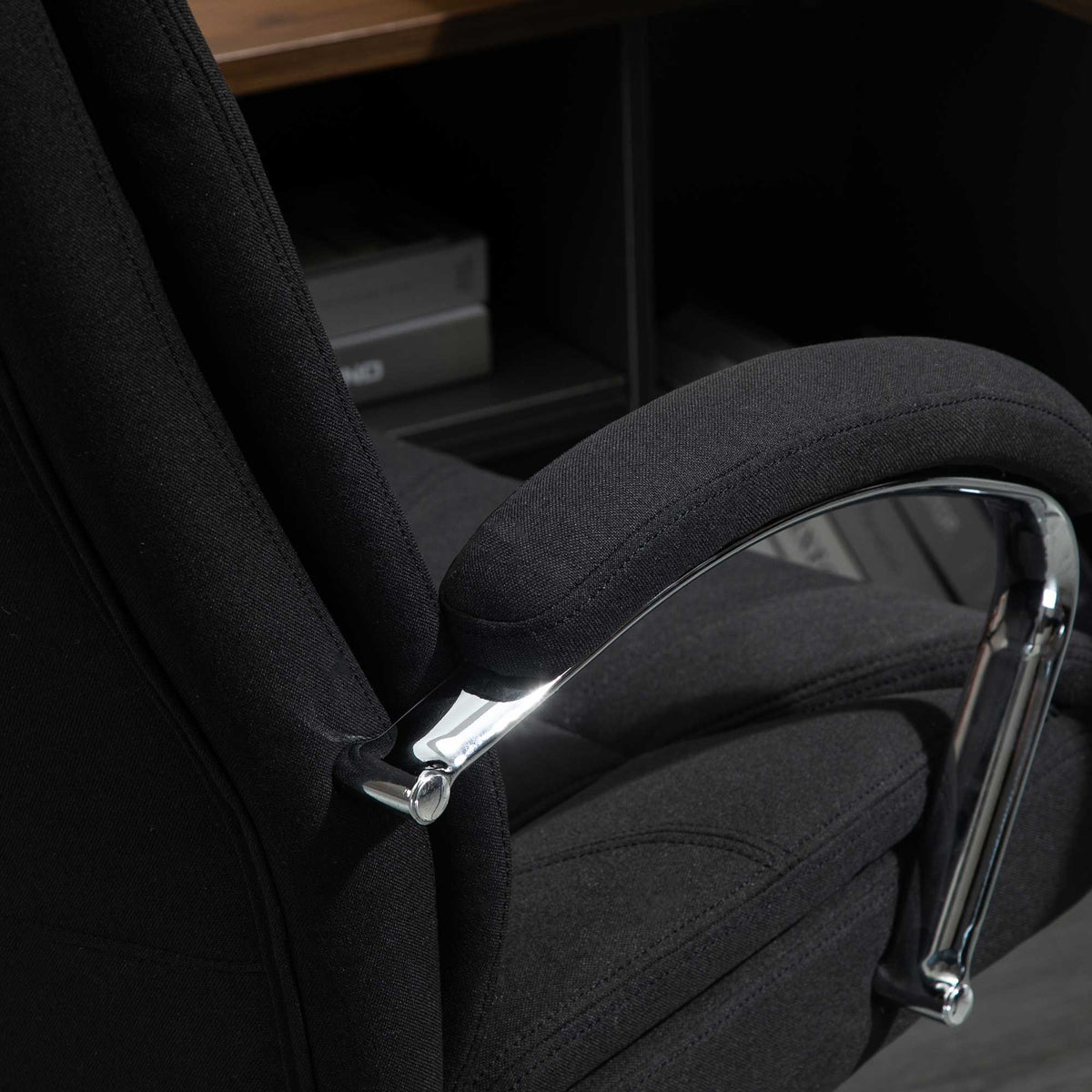 Fauteuil de bureau, chaise de bureau ergonomique, hauteur réglable, dossier haut, fonction de bascule, 65x78x118cm, noir-8