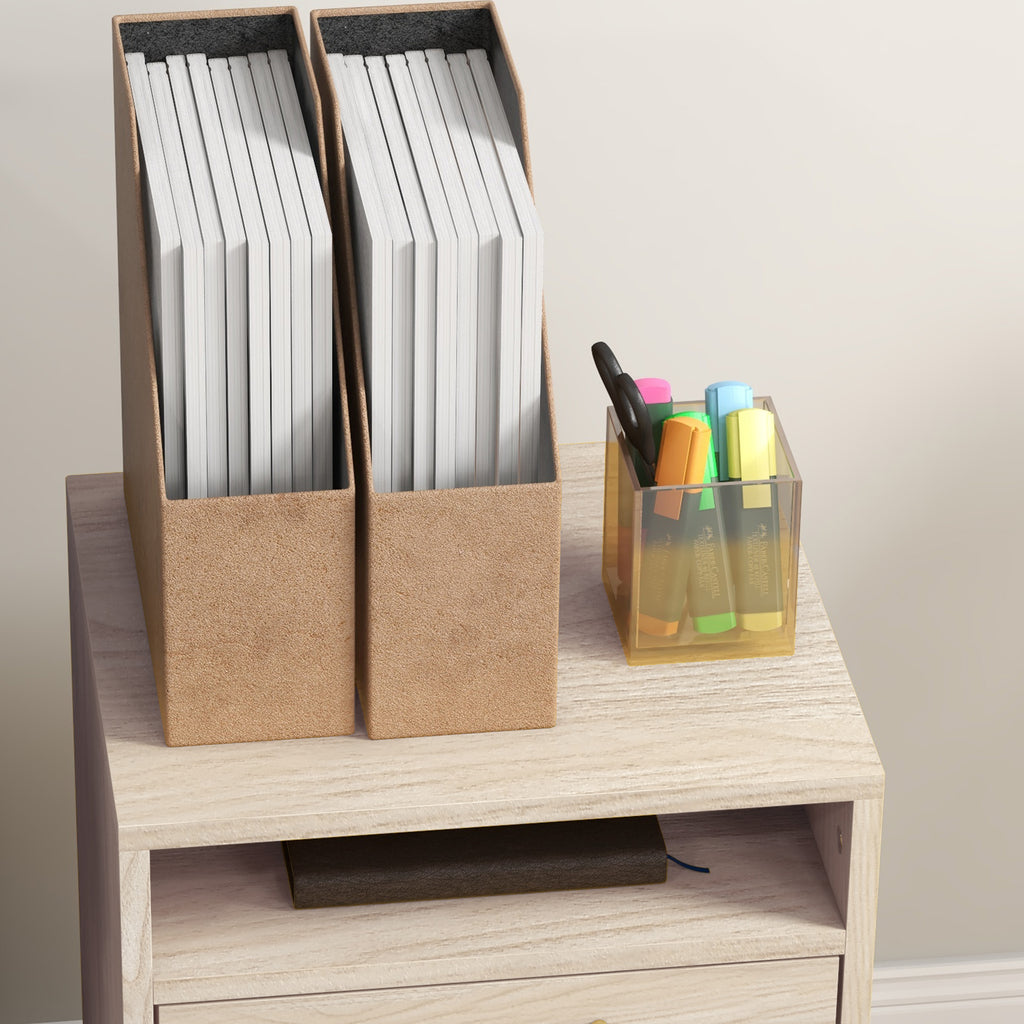 Caisson de bureau à roulettes avec tiroir placard et niche pour documents et dossier suspendu 40 x 35 x 60 cm chêne-7