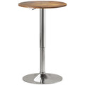 Table de Bar Table Bistro Mange-debout Hauteur réglable 67-93 cm Plateau pivotant 360° marron-0