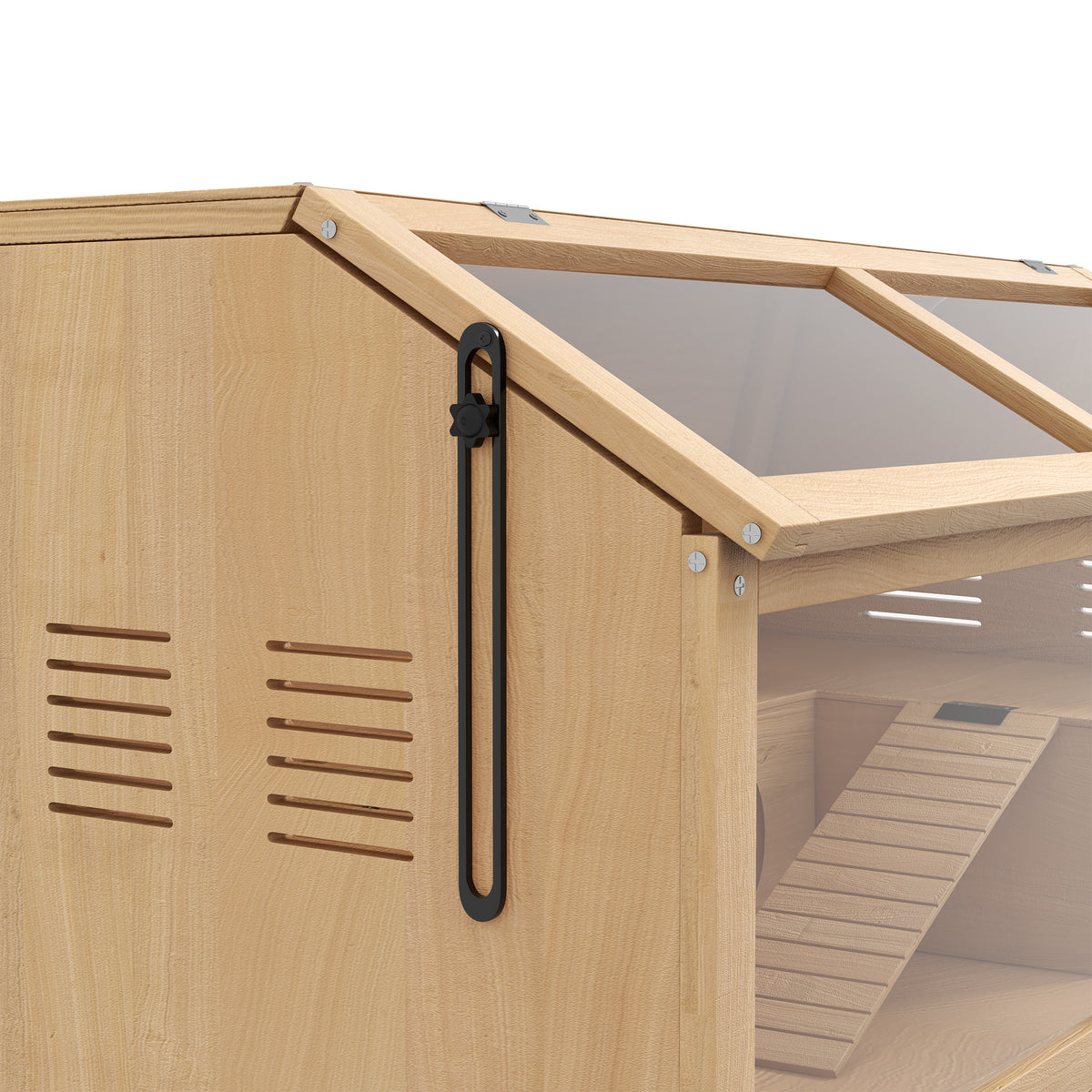 Cage hamster en bois habitat grand pour rongeur ventilation couvercle ouvrant et accessoires 85x45x44cm bois naturel-8