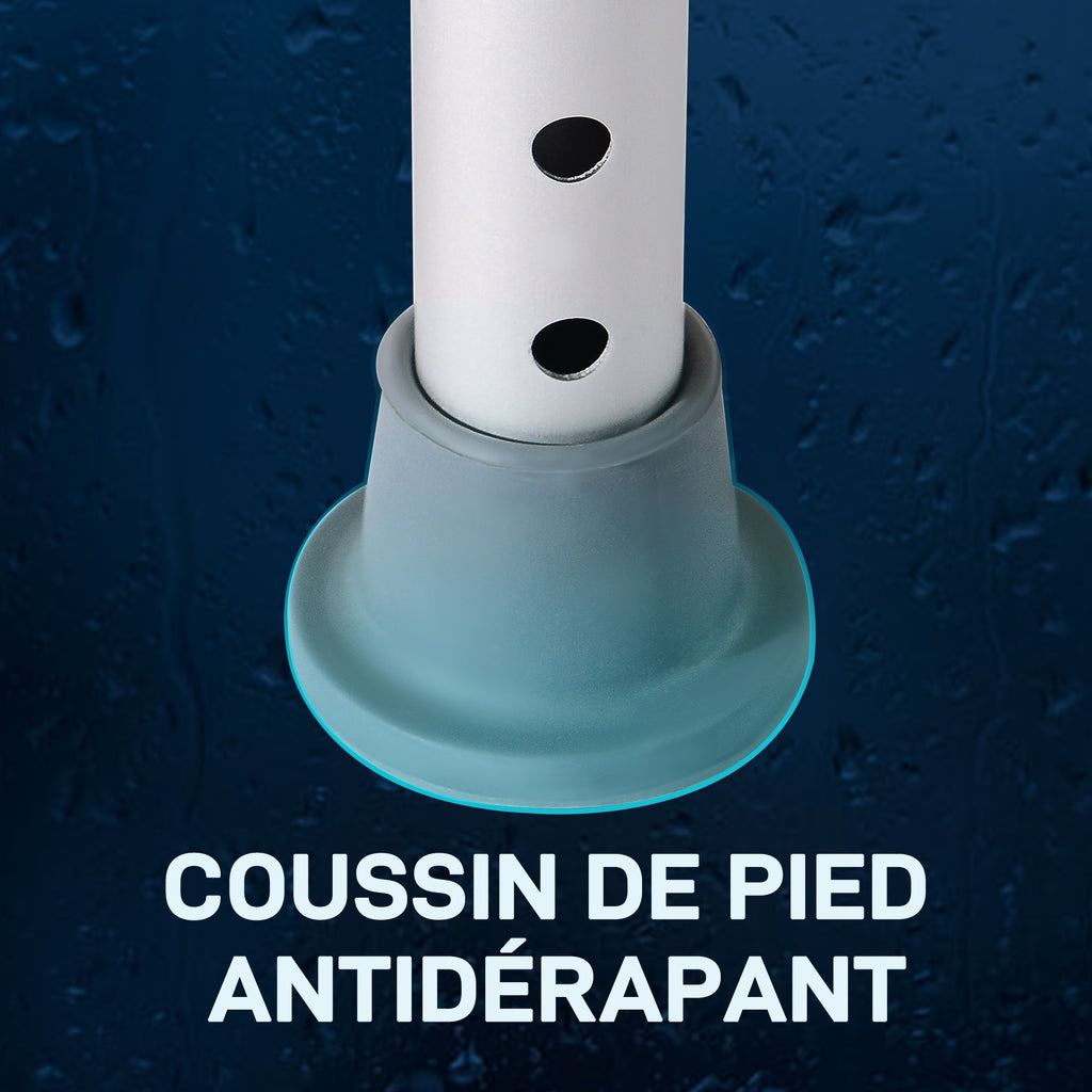 Tabouret de douche chaise de douche pour personnes âgées et handicapées, hauteur réglable, patins antidérapants, chaise de bain en alliage d'aluminium antirouille, blanc-5