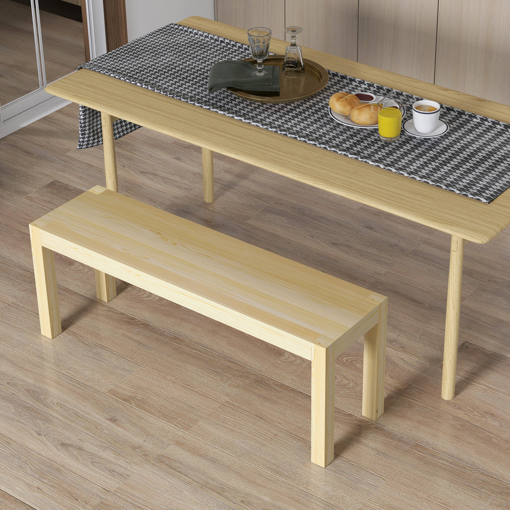 Banc de cuisine en bois massif 2 places, banc de salle à manger, charge 240 Kg, 120 x 33 x 45 cm, bois naturel-6